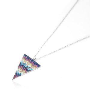 Embellished Triangle Silver Chain