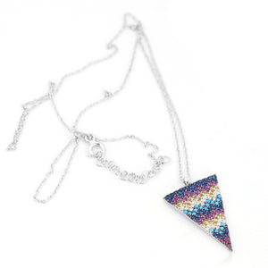 Embellished Triangle Silver Chain