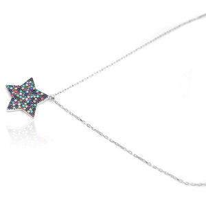 EVIL EYE STERLING SILVER STAR OF DAVID NECKLACE