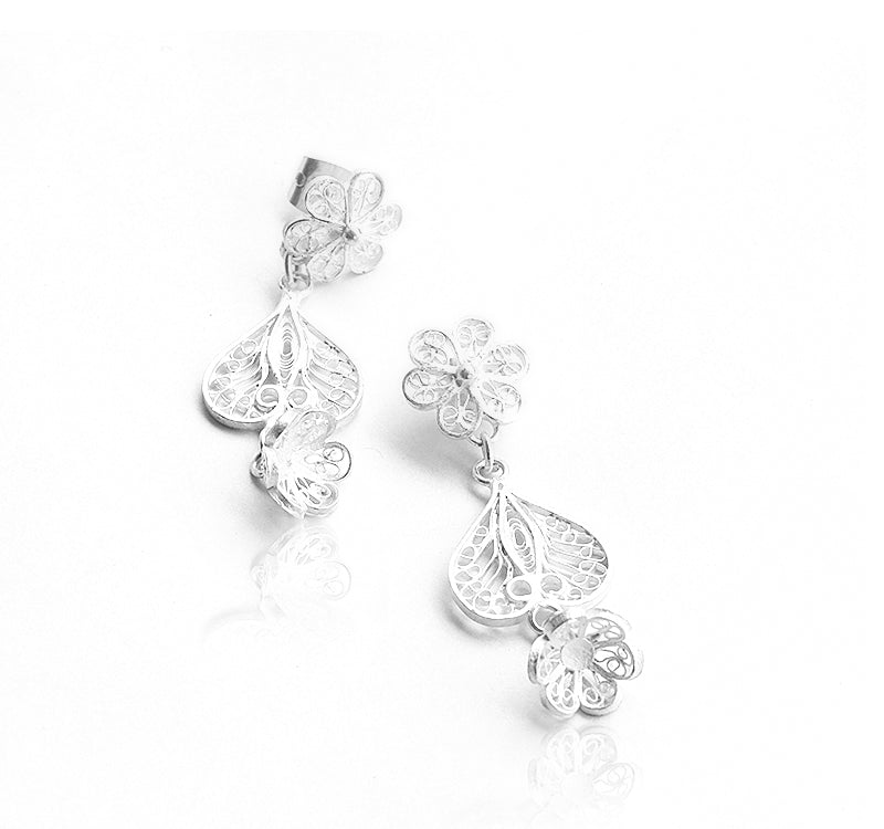 Saraswati Silver Earrings