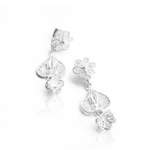 Saraswati Silver Earrings