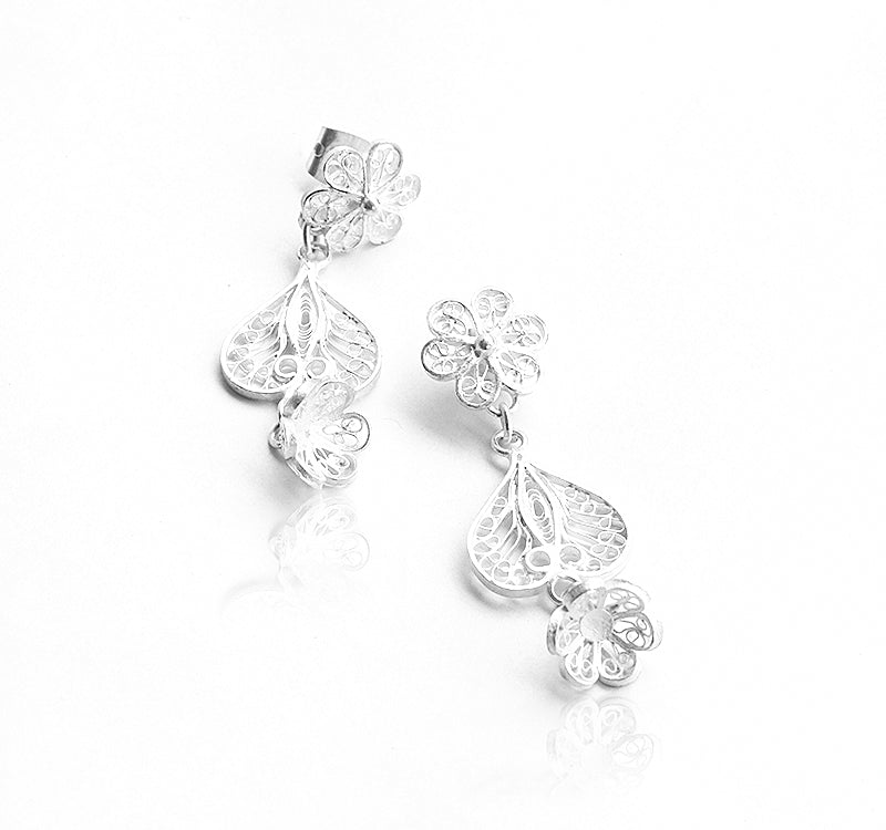 Saraswati Silver Earrings