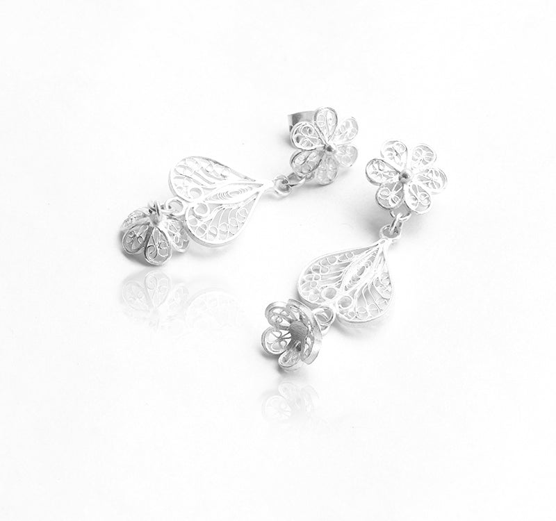 Saraswati Silver Earrings