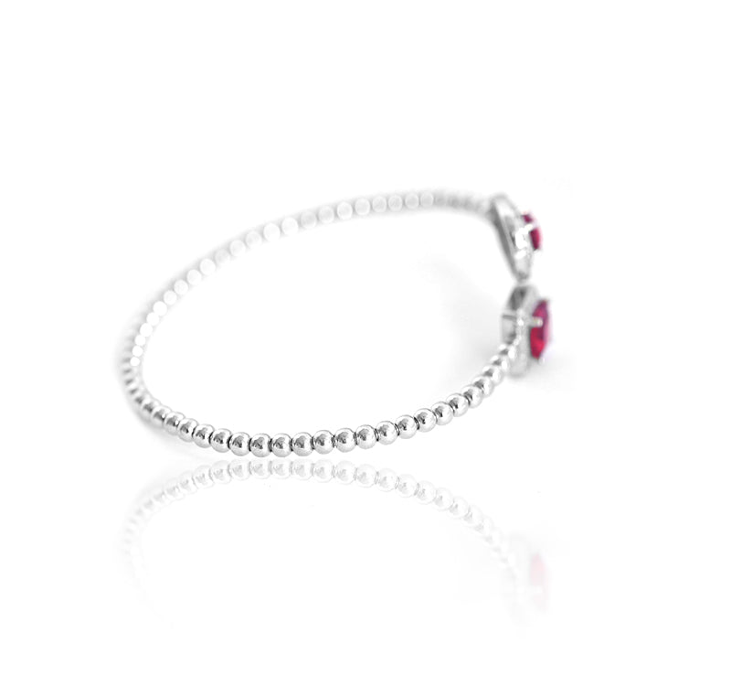 92.5 Silver Kada Red Stone