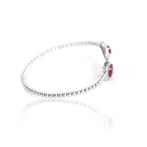 92.5 Silver Kada Red Stone