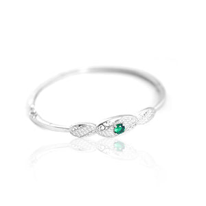 925 Sterling Silver Kada Green Fancy  Silver