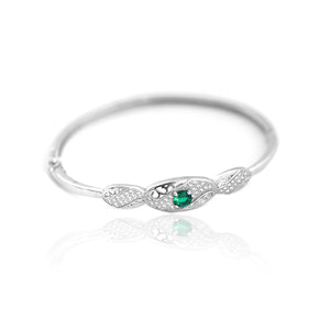 925 Sterling Silver Kada Green Fancy  Silver