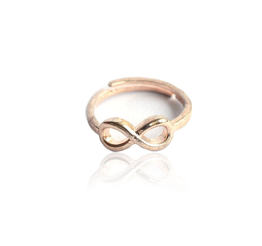 925 Sterling Silver Rose Gold- Plated Infinity Finger Ring