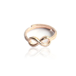 925 Sterling Silver Rose Gold- Plated Infinity Finger Ring