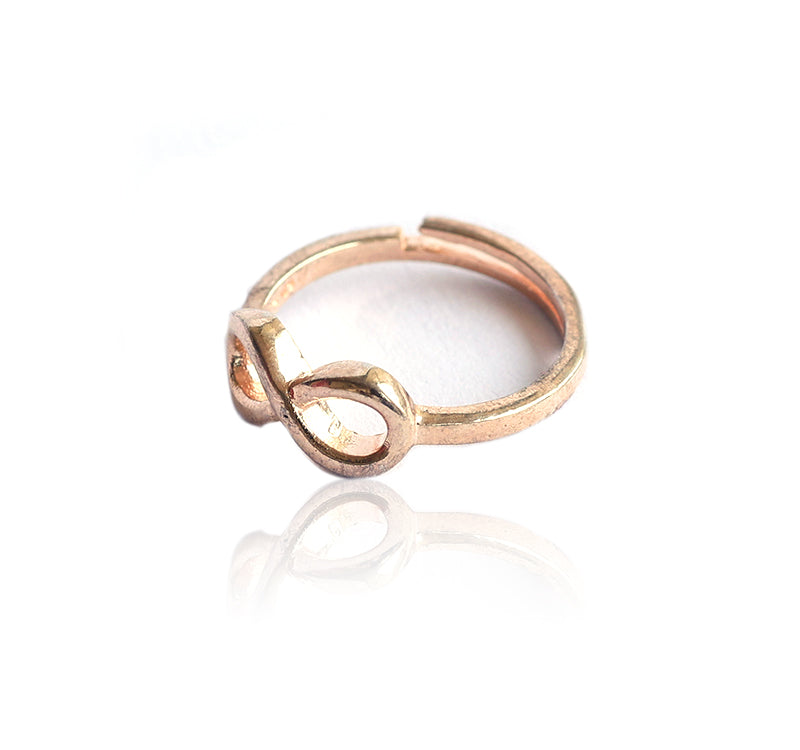 925 Sterling Silver Rose Gold- Plated Infinity Finger Ring