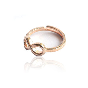 925 Sterling Silver Rose Gold- Plated Infinity Finger Ring