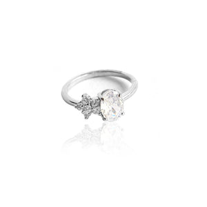 YouBella Jewellery Stylish Silver Plated Solitaire Crystal Ring for Women and Girls