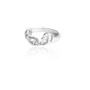 Sterling Silver Heart Ring set with simulated Diamonds