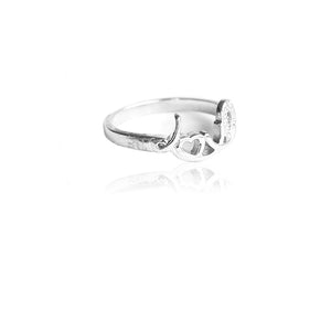 Sterling Silver Heart Ring set with simulated Diamonds