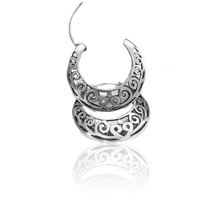 925 Sterling Silver Oxidized Silver Encrusted Danglers Earring