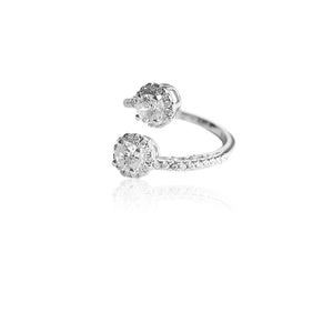 925 Sterling Silver White Zircon Stone Classic Finger Ring