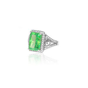 Elena Green Silver Ring