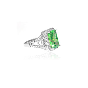 Elena Green Silver Ring