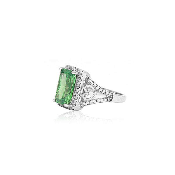 Elena Green Silver Ring