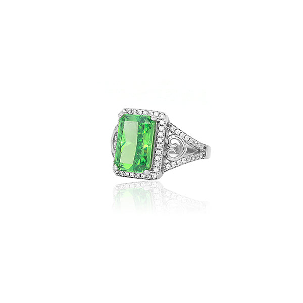 Elena Green Silver Ring