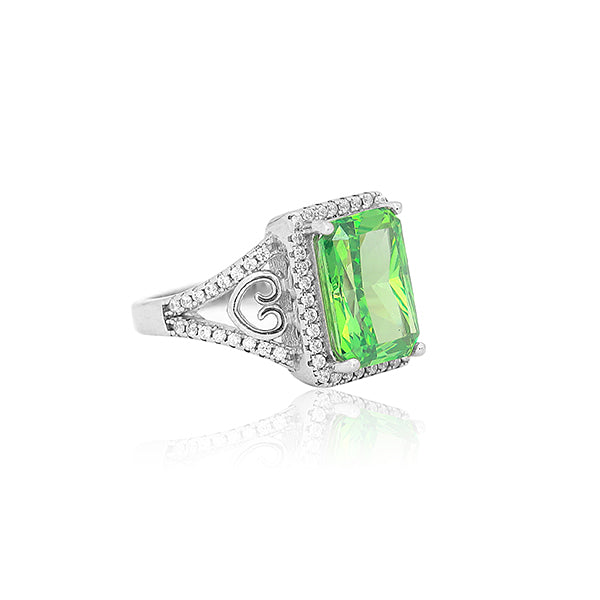 Elena Green Silver Ring