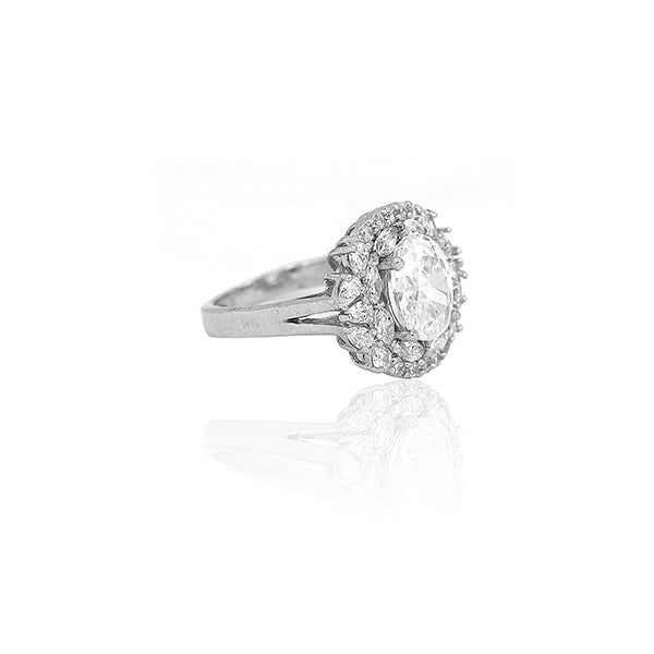 Elouise White Silver Ring