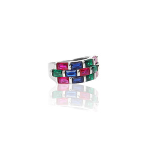 Colourful Eva Silver Ring