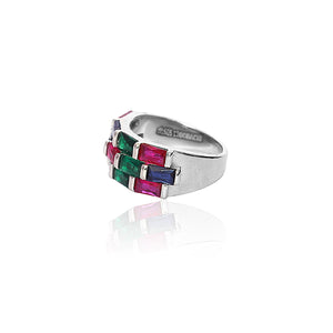 Colourful Eva Silver Ring