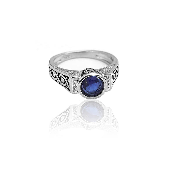 Maya Blue Silver Ring