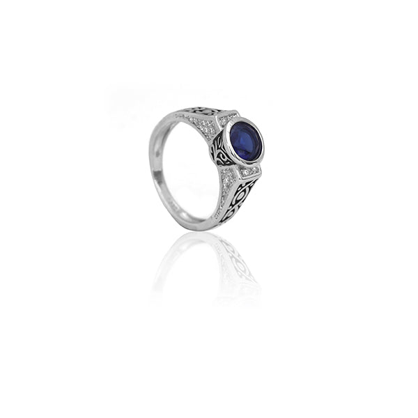 Maya Blue Silver Ring