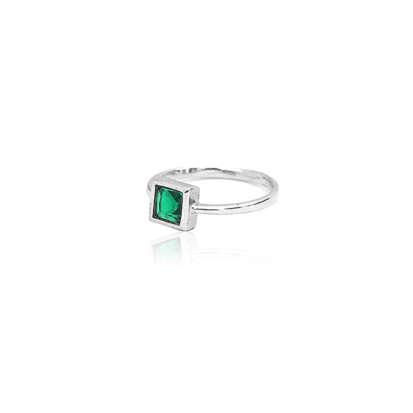 Green Ariel Silver Ring