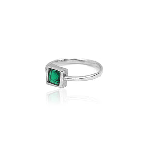 Green Ariel Silver Ring