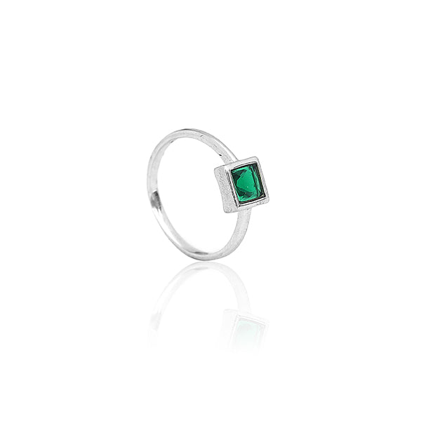 Green Ariel Silver Ring