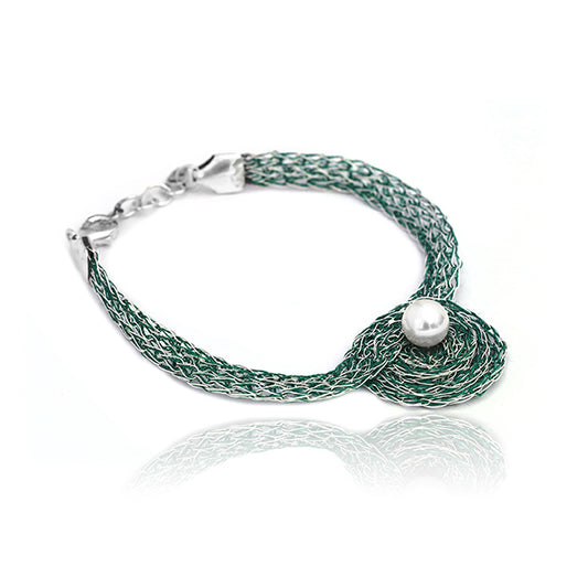 Orra Green Silver Bracelet