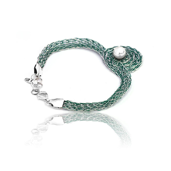 Orra Green Silver Bracelet