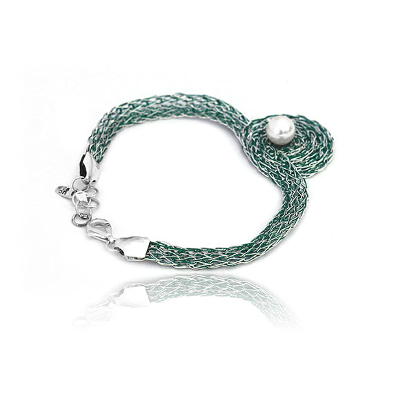 Orra Green Silver Bracelet