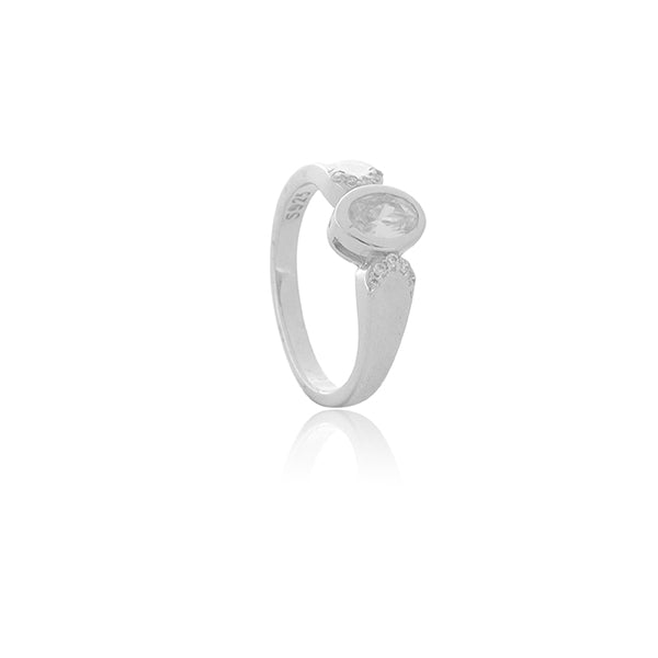 Kyara White stone Silver Ring