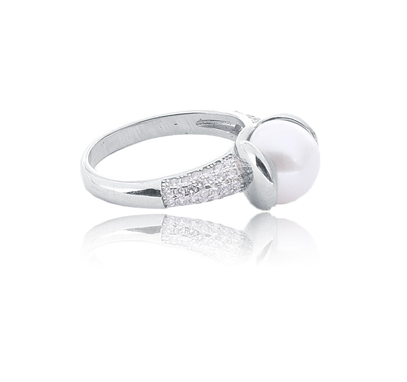 Maya Studded Pearl Silver 925 Ring