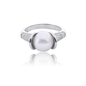 Maya Studded Pearl Silver 925 Ring