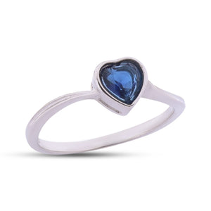 Royal Blue Heart Silver 925 Ring