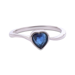 Royal Blue Heart Silver 925 Ring