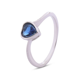 Royal Blue Heart Silver 925 Ring