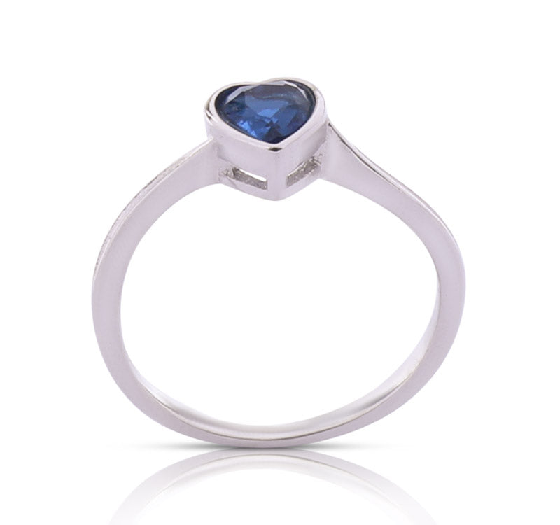 Royal Blue Heart Silver 925 Ring