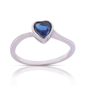 Royal Blue Heart Silver 925 Ring