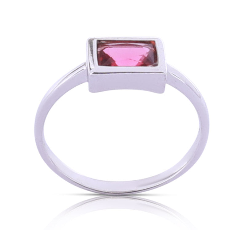 Crimson Red Stone Silver 925 Ring