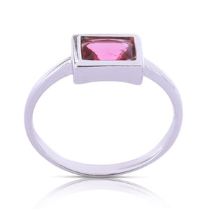 Crimson Red Stone Silver 925 Ring