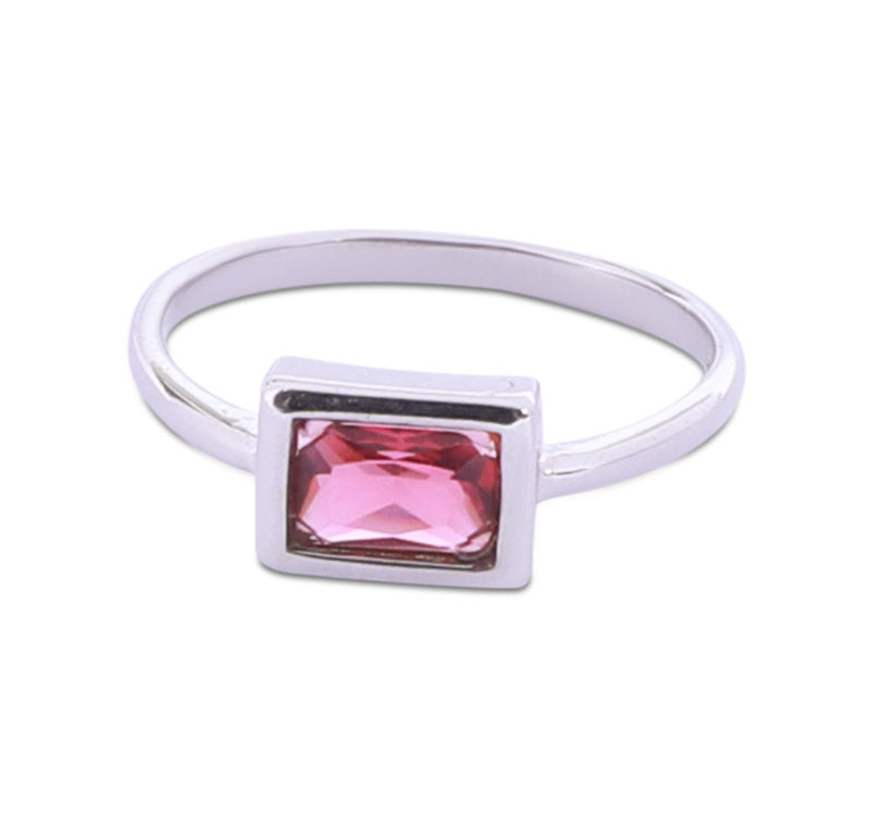 Crimson Red Stone Silver 925 Ring