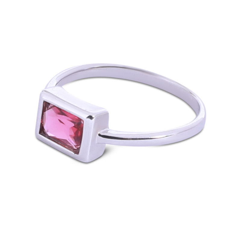 Crimson Red Stone Silver 925 Ring