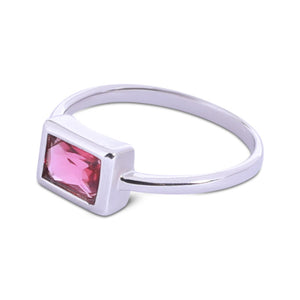 Crimson Red Stone Silver 925 Ring