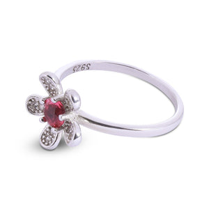 Embellished Daisy Silver 925 Ring